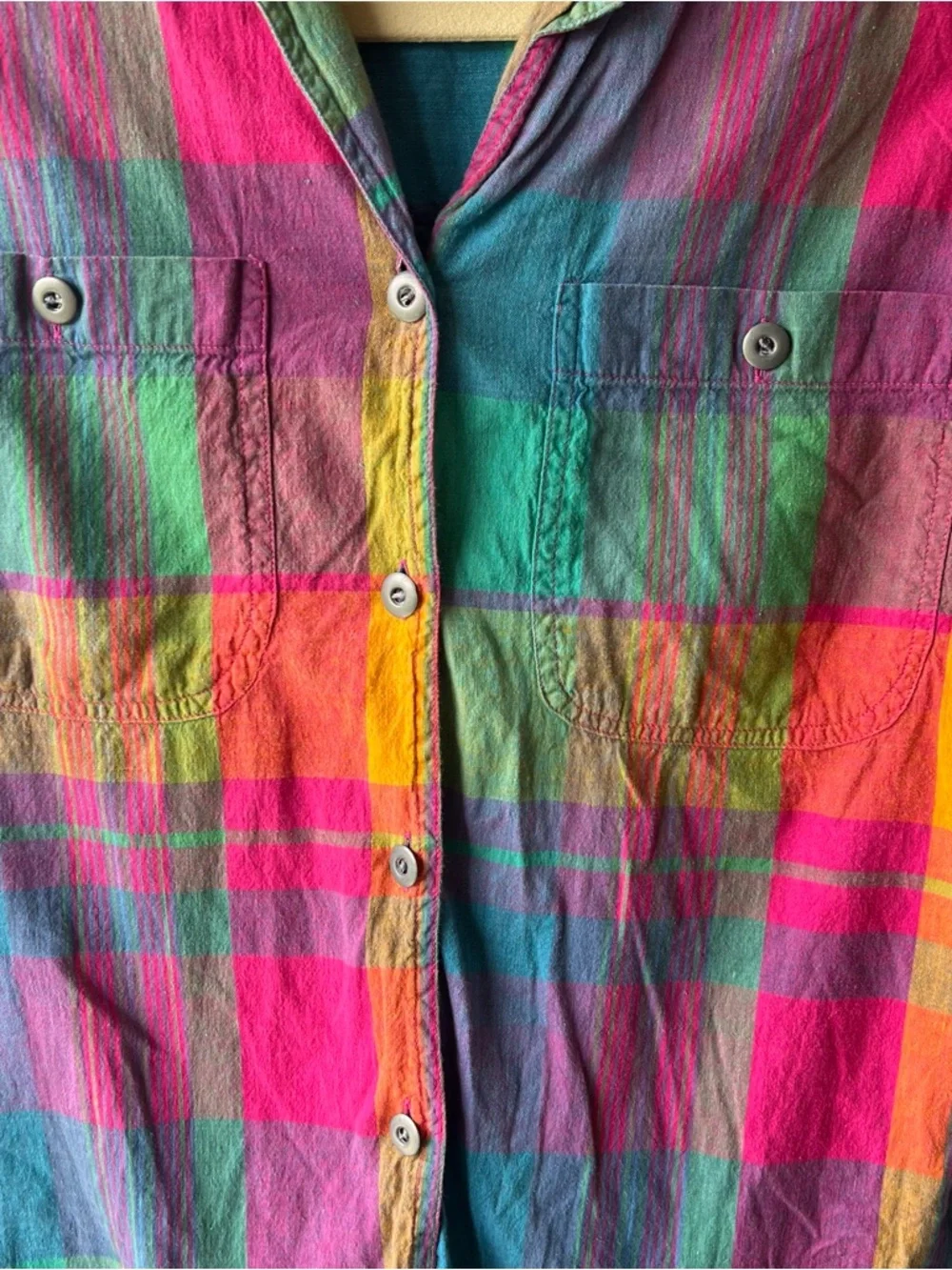 Colorful Striped Cotton Tee with Circular Logo Label - Picture 2 of 5